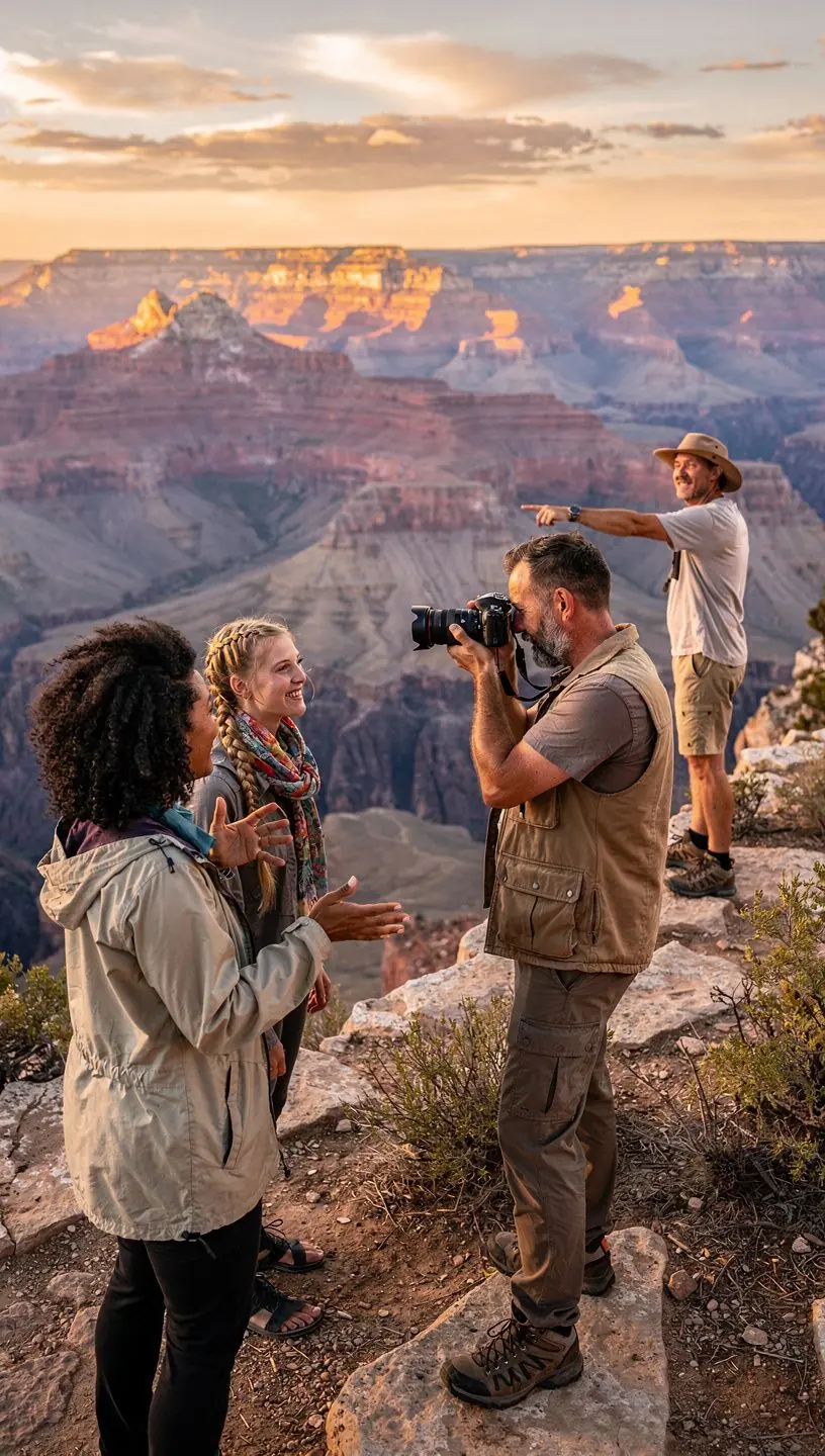Zachód słońca nad kanionem, tworzący niesamowite kolory na niebie.
