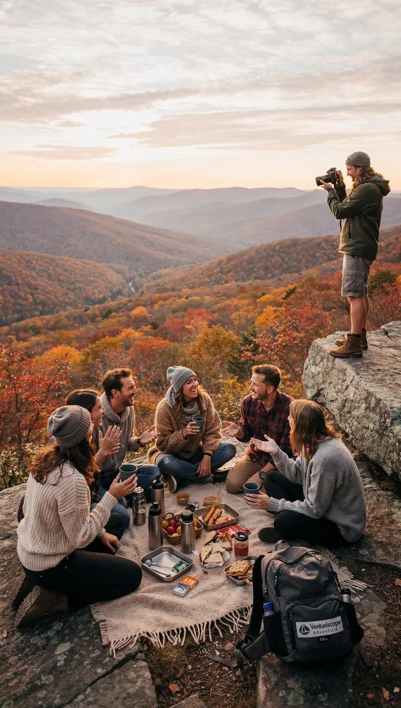 Widok na zachód słońca nad Wielkim Kanionem, z kolorowymi chmurami na niebie.