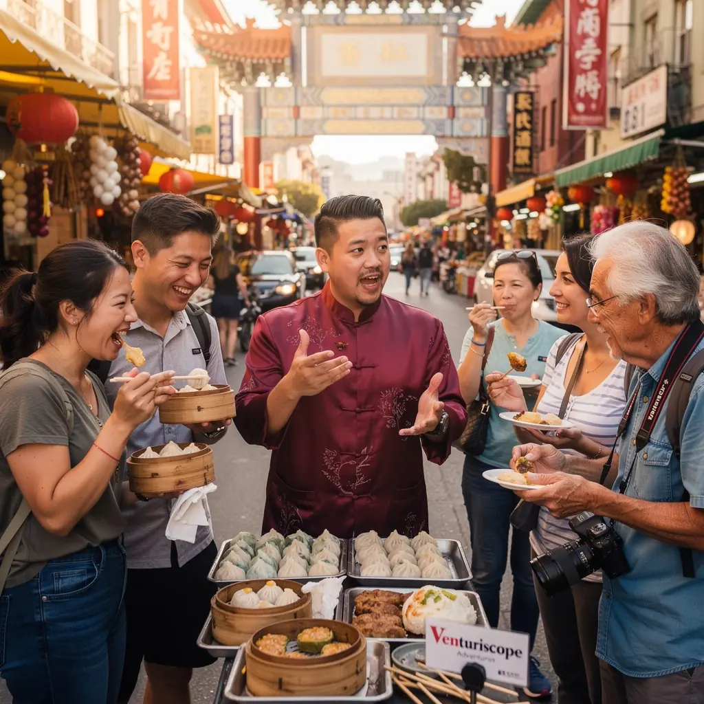 Przewodnik turystyczny prowadzący grupę przez malowniczy park narodowy w USA.
